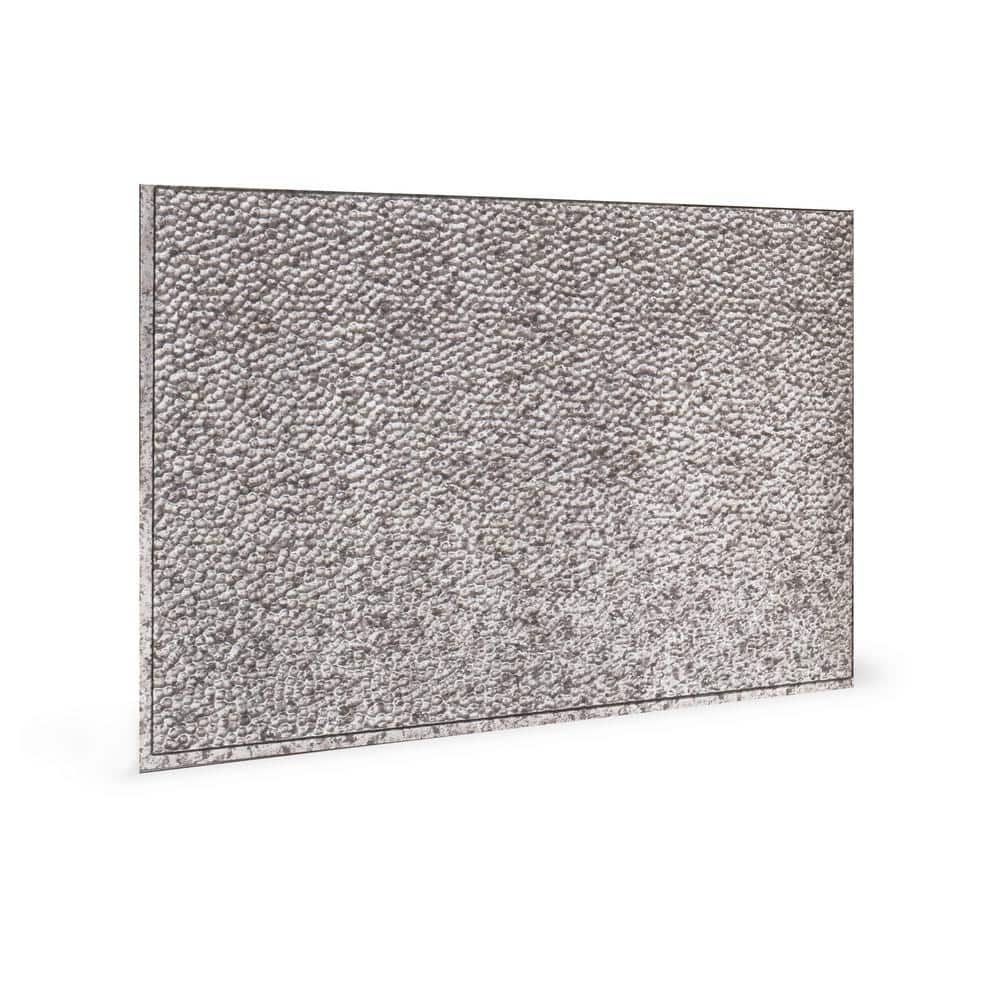 INNOVERA DECOR BY PALRAM 18.5'' x 24.3'' Lamina Decorative 3D PVC Backsplash Panels in Crosshatch Silver 9-Pieces