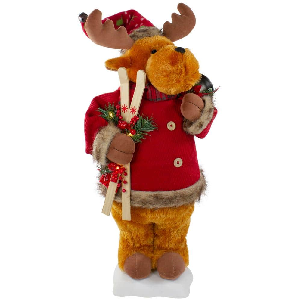 Northlight 24 in. Lighted Standing Animated Moose Musical Christmas Figure