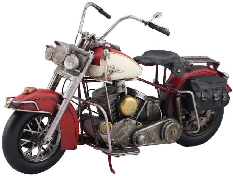 Zaer Ltd. International Vintage Style Metal Model Motorcycles in Red