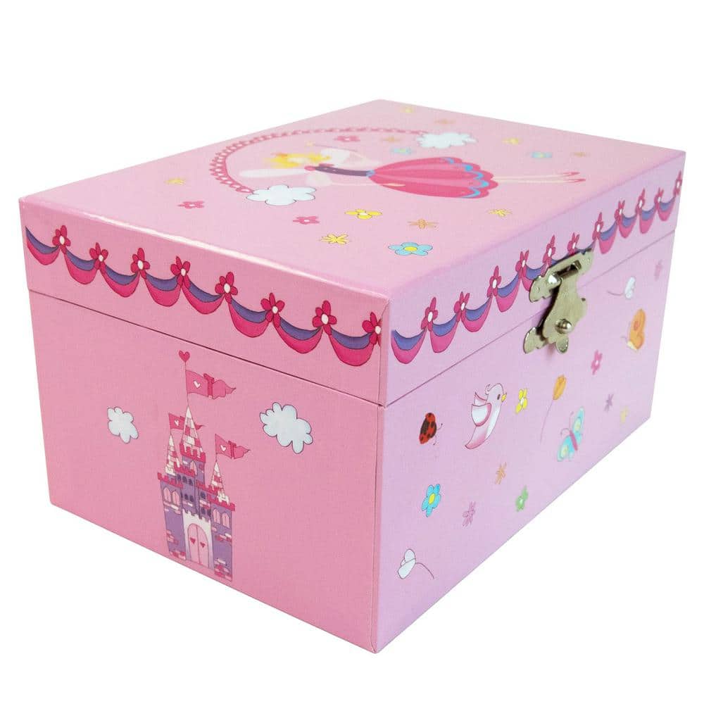 Mele & Co Pink Illustrated Mini Krista Girl's Musical Twirling Fairy Jewelry Box