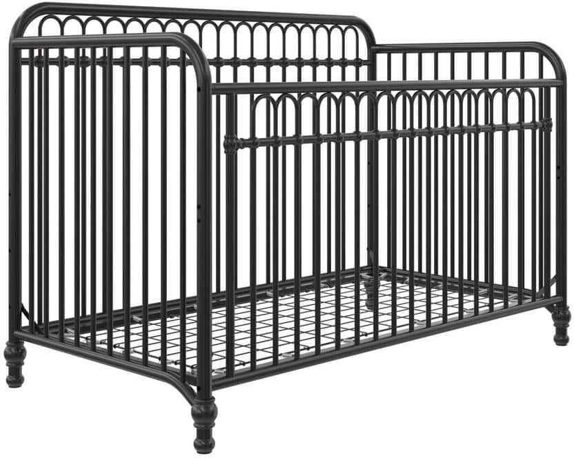 Little Seeds Raven Black Metal 3-in-1 Convertible Crib