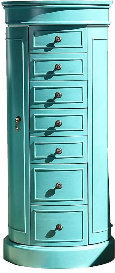 HIVES HONEY Bailey Turquoise Jewelry Armoire 13.75 in. x 18 in. x 41 in.