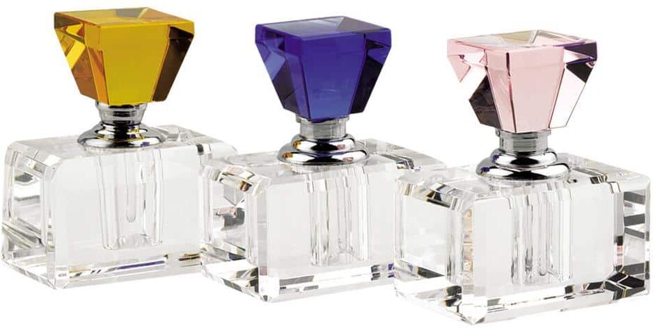 Badash Crystal Rainbow Multicolor Crystal Perfume Bottle (Set of 3)