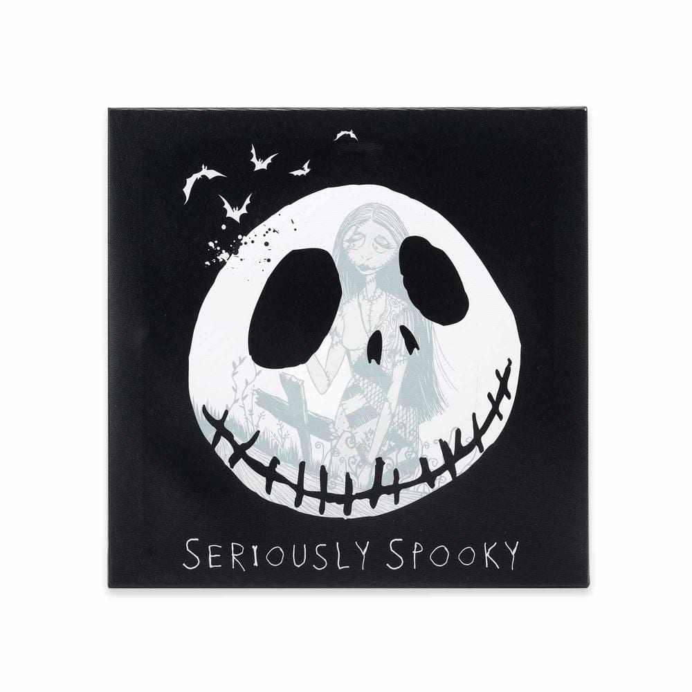 Disney 12 in. Black The Nightmare Before Christmas Skull Shadow Halloween Hanging Canvas Wall Decor