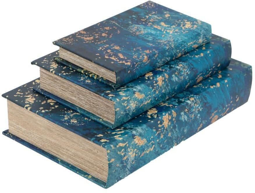 A & B Home Decorative Book Boxes Blue (Set of 3)