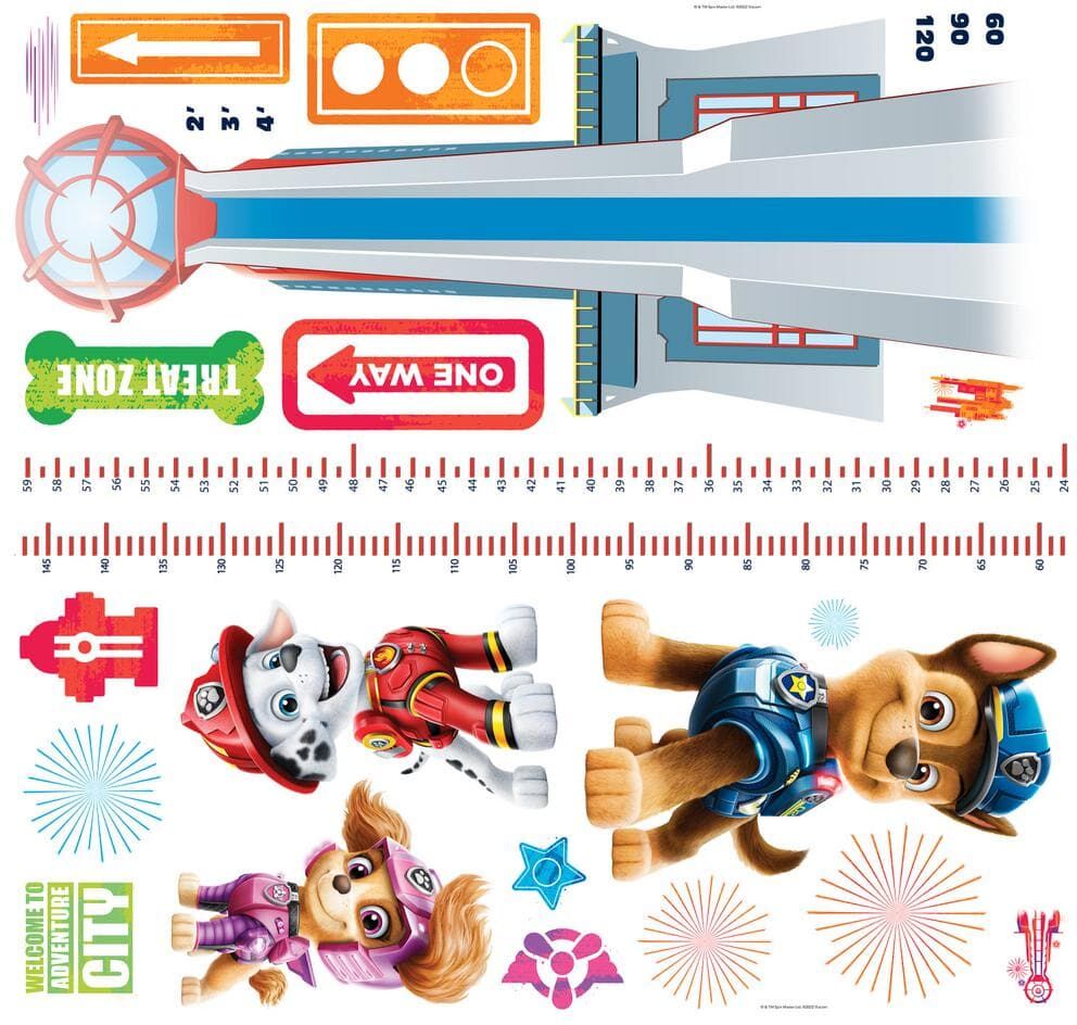 RoomMates Multicolor Paw Patrol Growth Chart Peel and Stick Wall Decals