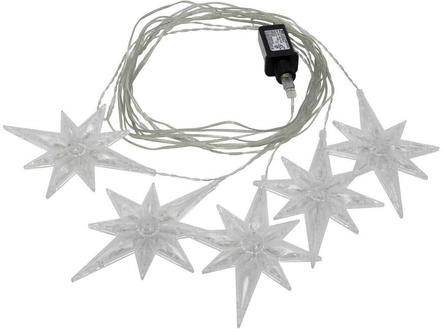 LUMABASE Electric North Star LED Curtain String Lights with Soft White Lights