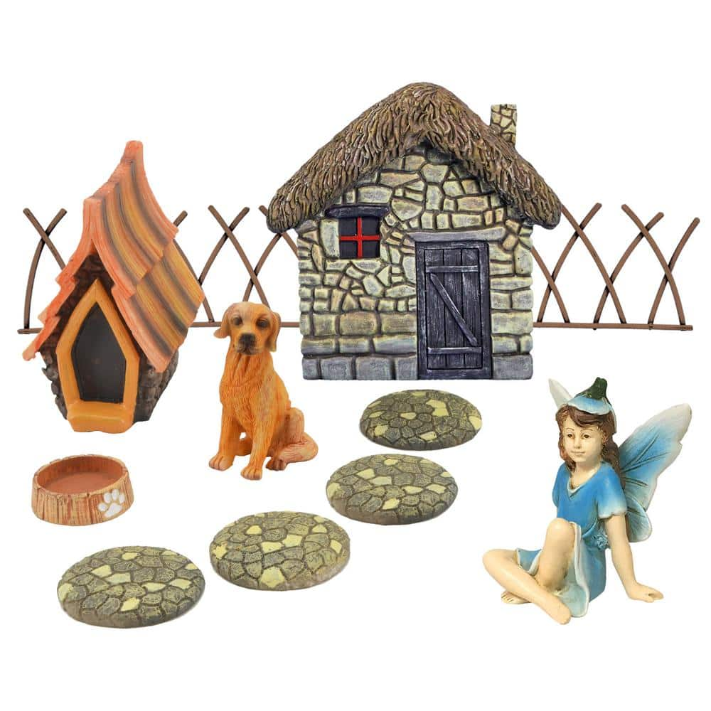 Arcadia Garden Products Friendly Companion Polyresin Fairy Garden Kit (13-Piece)