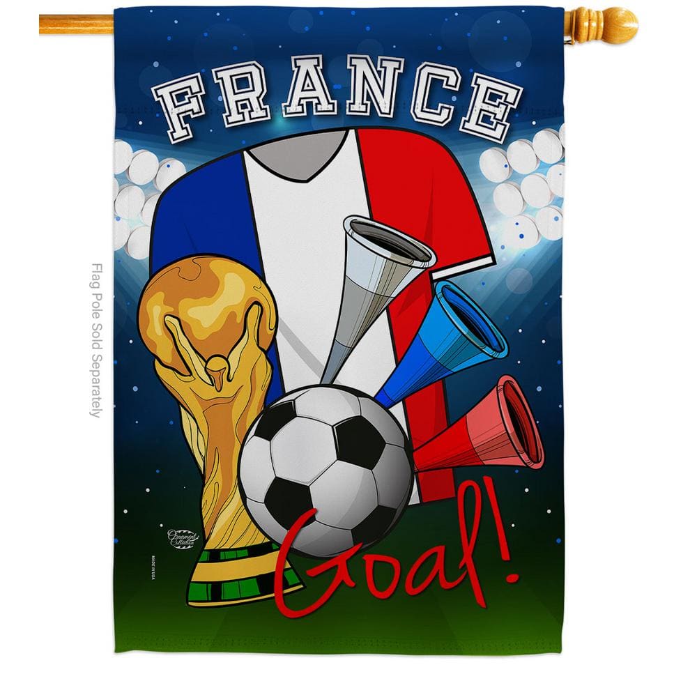 Ornament Collection 28 in. x 40 in. World Cup France Soccer Sports House Flag Double-Sided Decorative Vertical Flags