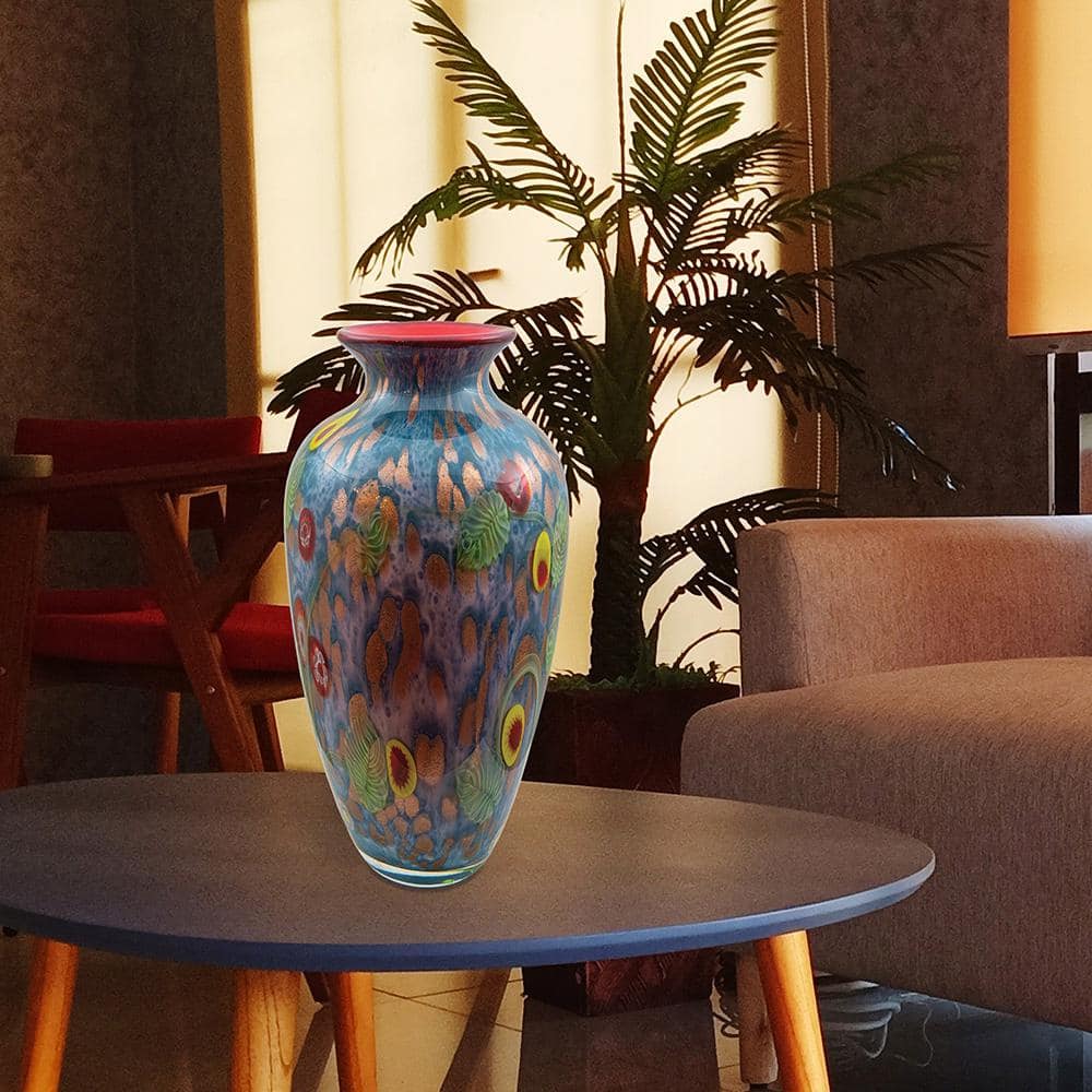 Dale Tiffany Tesoro Multi-Colored Hand-Blown Art Glass Vase