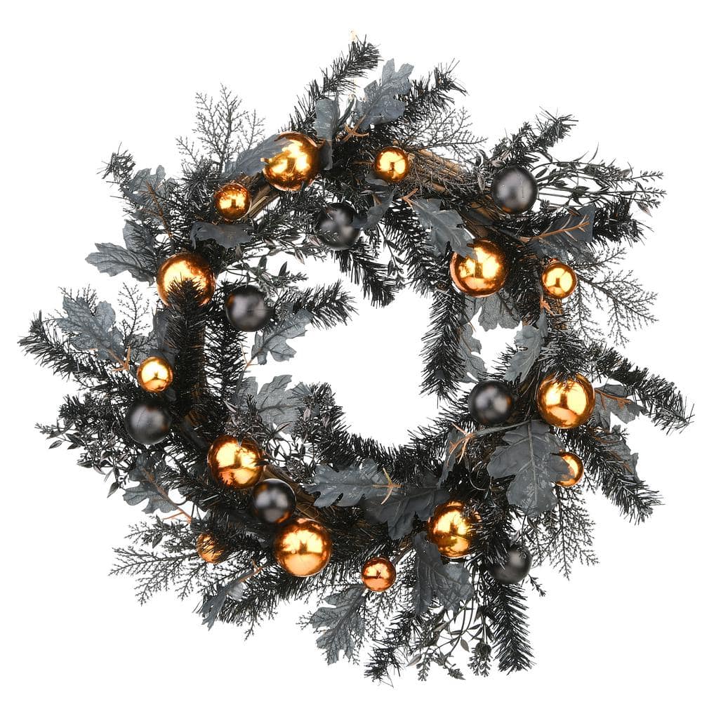 National Tree Company 24 in. Halloween Wreath with Ball Ornaments