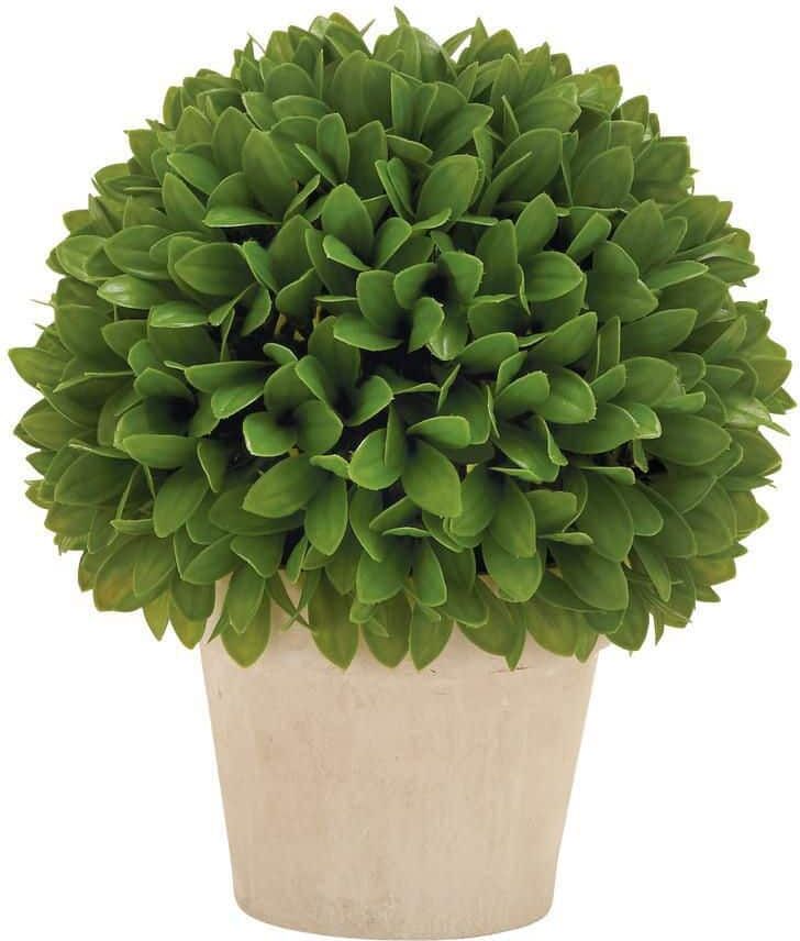 Litton Lane Indoor Green Plastic Traditional Boxwood Topiary Artificial Foliage Ball