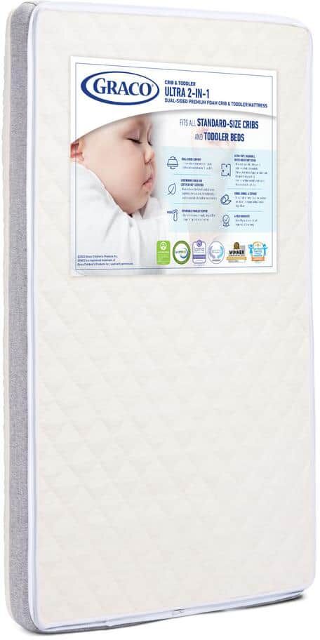 Graco Ultra-Premium White 2-in-1 Crib Mattress