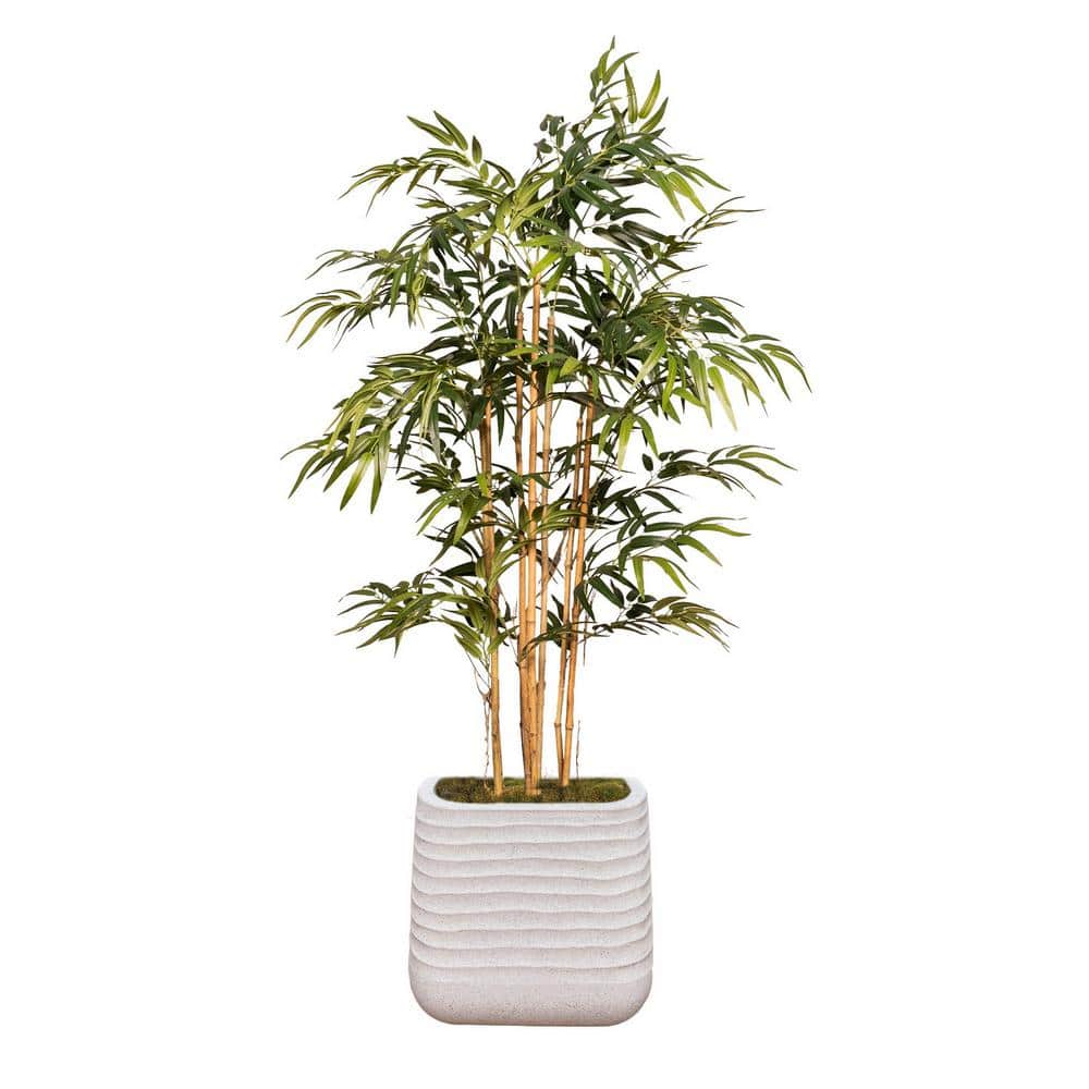 Vintage Home Artificial Faux Bamboo Tree 60'' Large Fake Plant Real Touch with Eco Planter