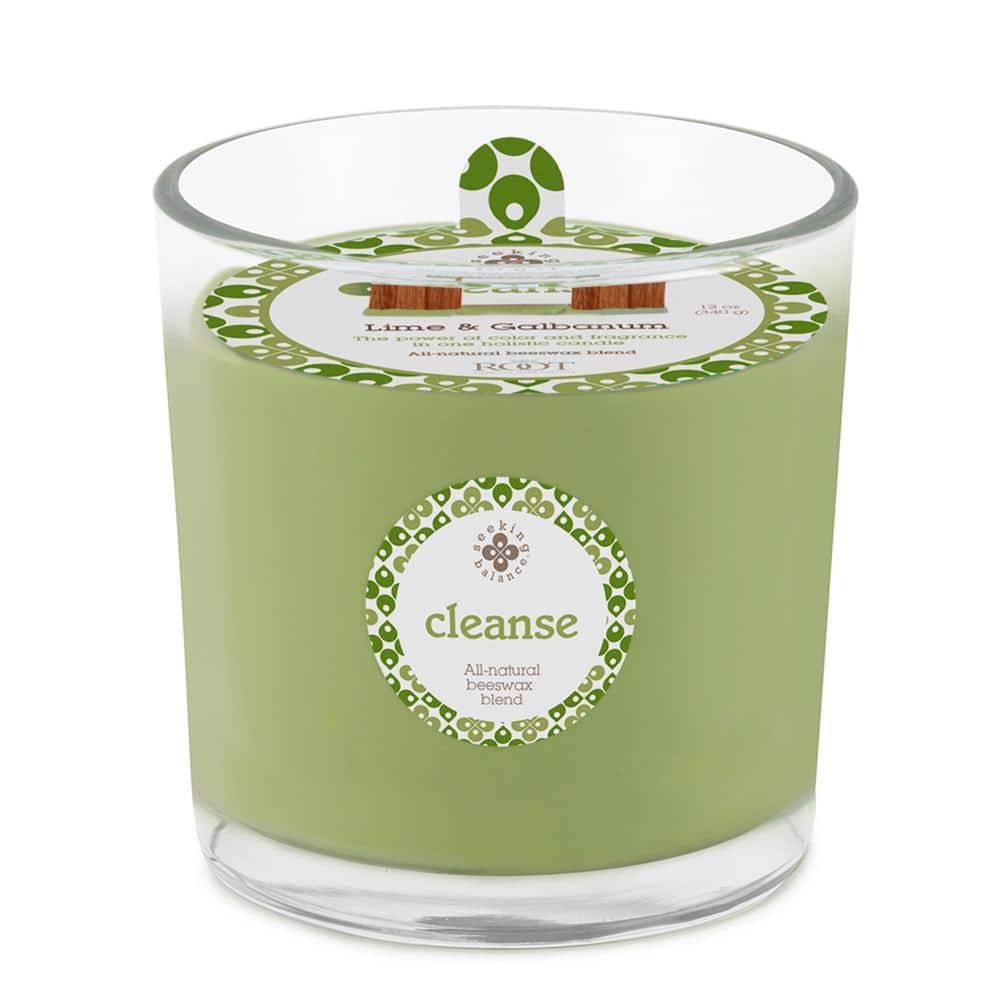 ROOT CANDLES Seeking Balance 2-Wick Cleanse Lime and Galbanum Scented Spa Jar Candle