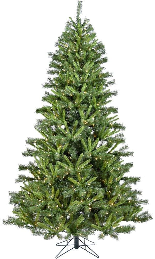 Christmas Time 7.5 ft. Norway Pine Artificial Christmas Tree w/ Clear LED String Lights, High Quality PVC, Flame Retardant