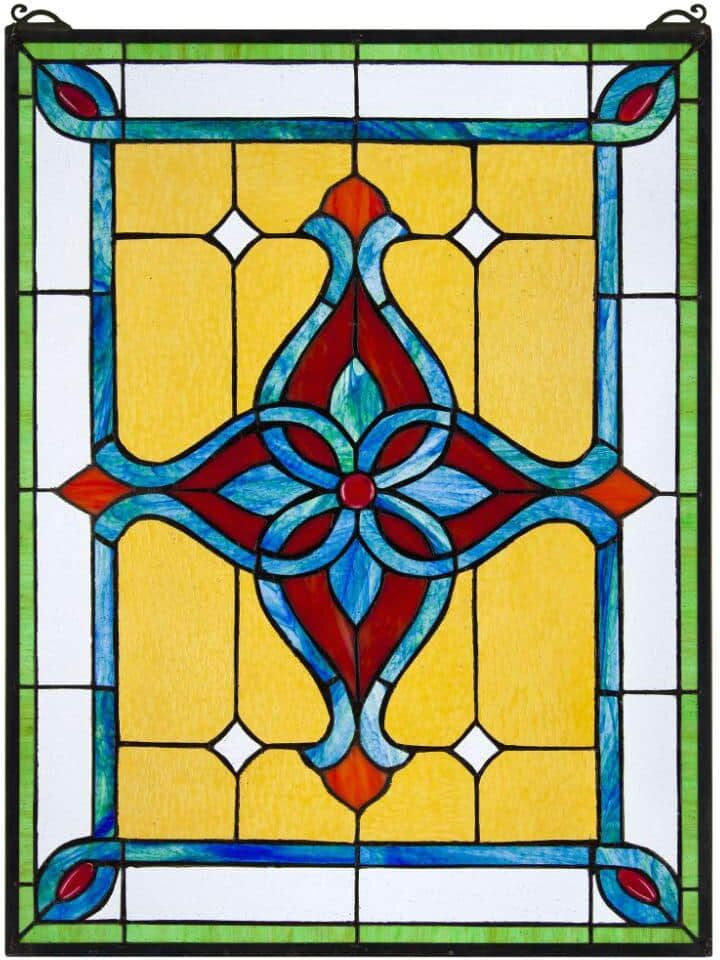 Design Toscano St. Katherine's Row Tiffany-Style Stained Glass Window Panel