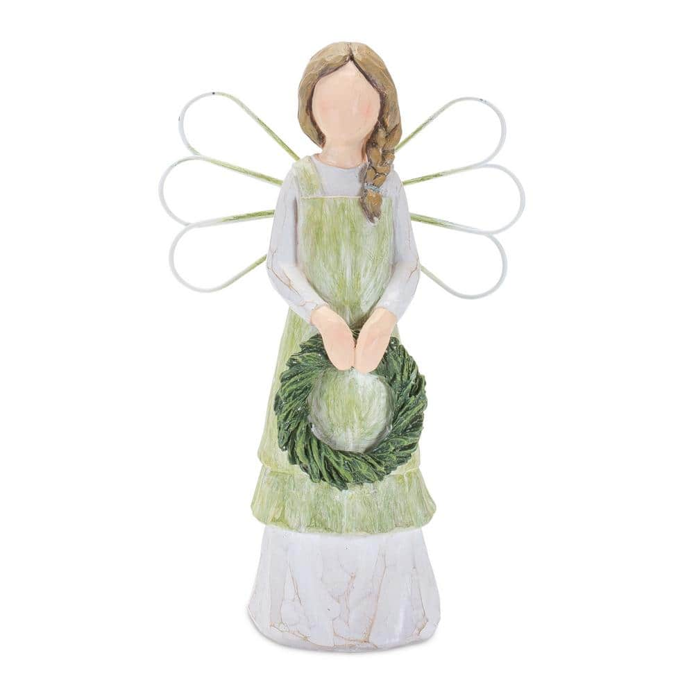 HomeRoots Resin Angel Figurine Set of 2