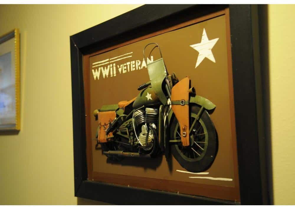 HomeRoots Victoria WWII Harley Motorcycle Specialty Wall Sculpture