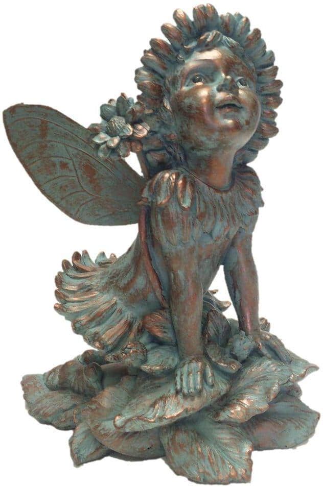 Suffolk Fairies 14 in. Fairy Penelope Bronze Patina Collectible Garden Statue