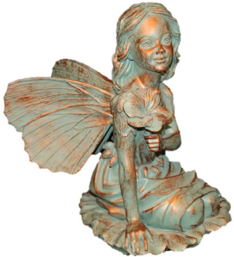 Suffolk Fairies 14 in. Fairy Gabriella Bronze Patina Collectible Garden Statue