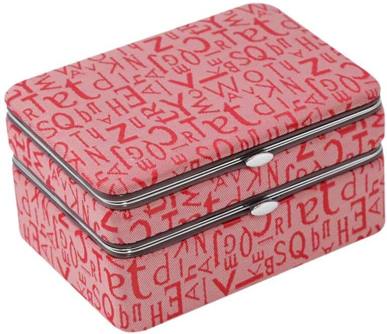 BEY-BERK Red 5-Pieces Manicure Set with Travel Jewelry Box