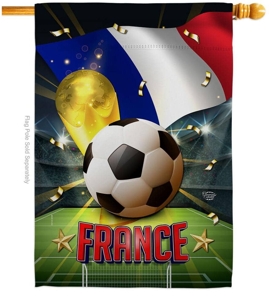 Ornament Collection 28 in. x 40 in. World Cup France Soccer House Flag Double-Sided Sports Decorative Vertical Flags