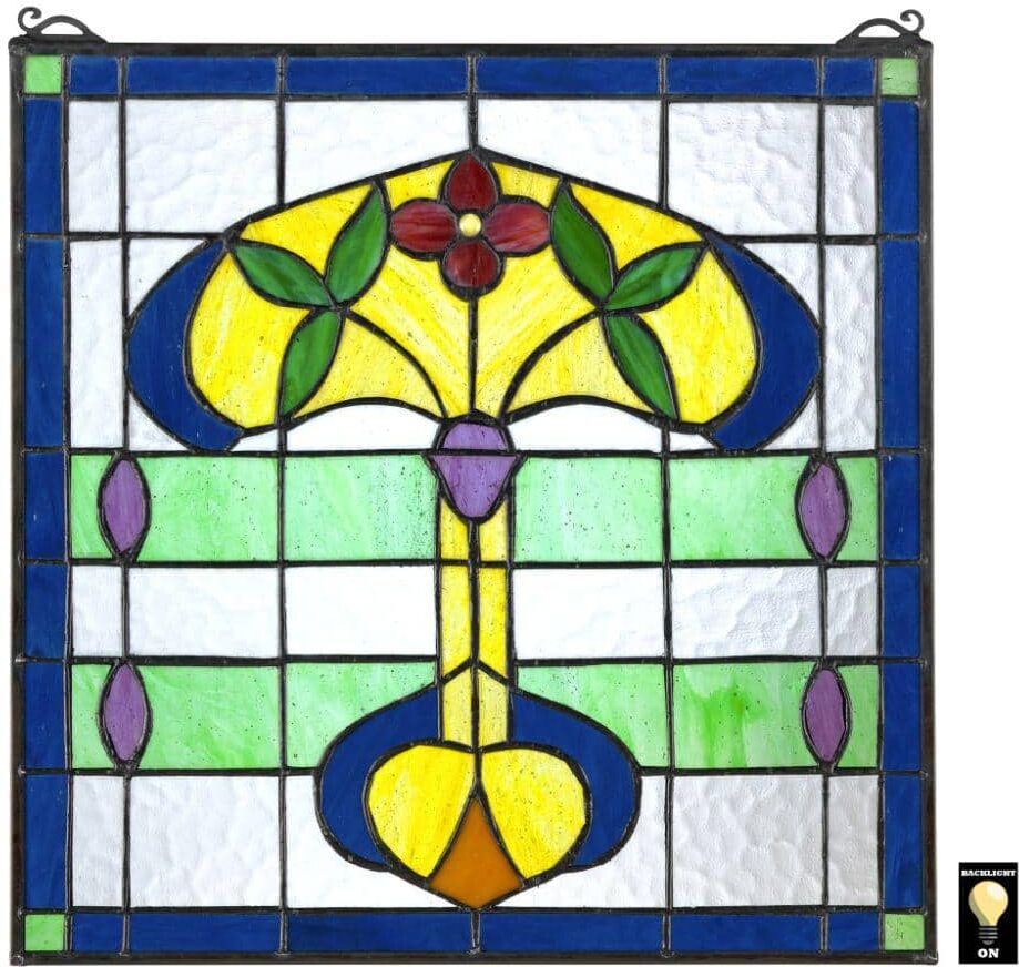 Design Toscano Horta Tiffany-Style Stained Glass Window Panel