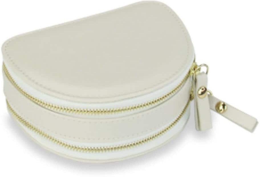 Mele & Co Zipper Travel Jewelry Box Organizer - Duo Mini Ivory