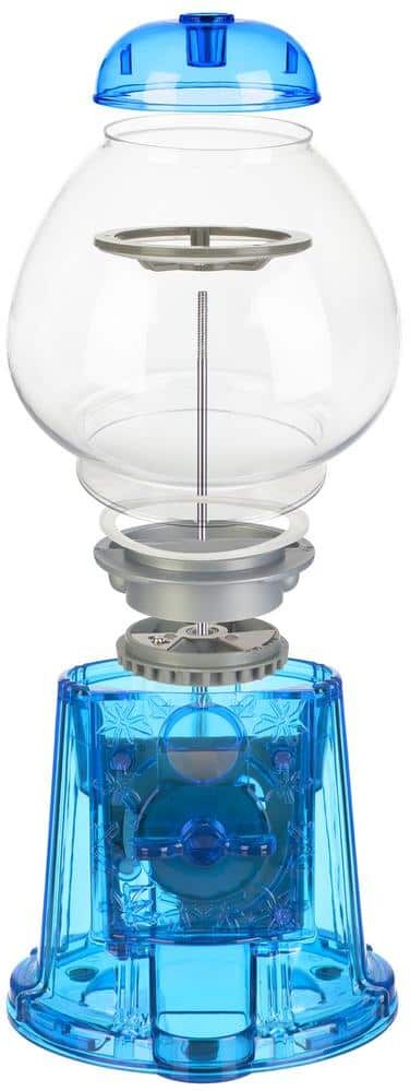 GREAT NORTHERN 11 in. Translucent Gumball Machine - Coin-Operated Candy Dispenser Vending Machine and Piggy Bank - Blue