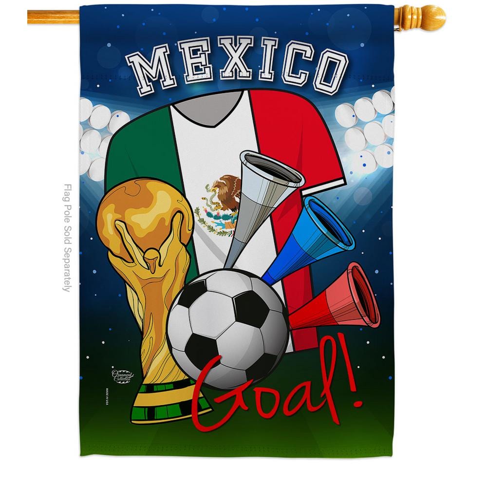 Ornament Collection 28 in. x 40 in. World Cup Mexico Soccer Sports House Flag Double-Sided Decorative Vertical Flags