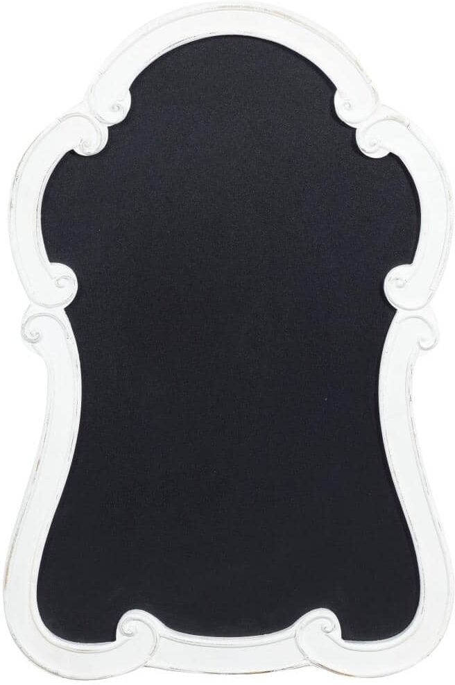 Litton Lane Wood White Arched Sign Wall Decor with Chalkboard