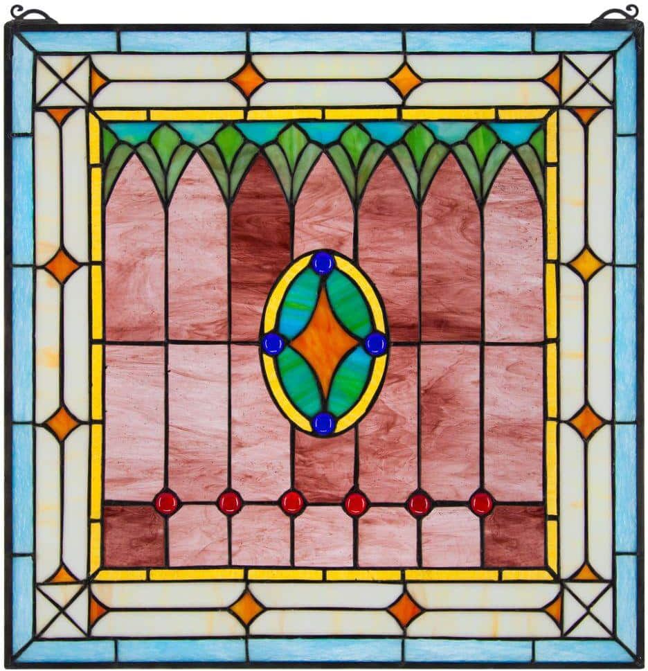 Design Toscano Craftsman Tiffany-Style Stained Glass Window Panel