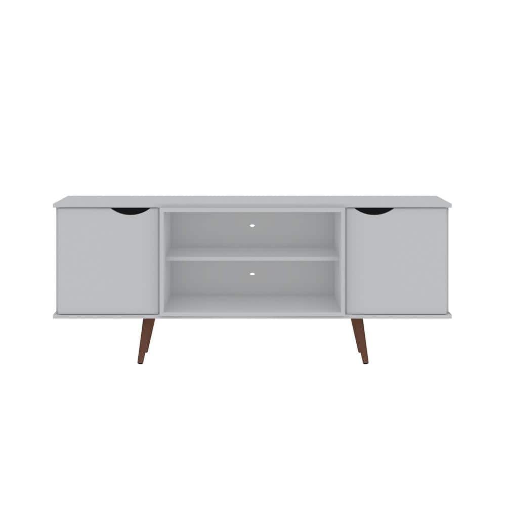 Manhattan Comfort Hampton 62.99 in. White TV Stand Fit's TV's up to 55 in. with Cable Management