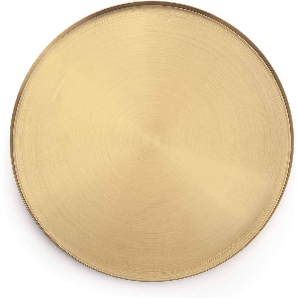 Cubilan Gold Stainless Steel Round Jewelry and Make up Candle Plate Decorative Tray (12.6 in.)