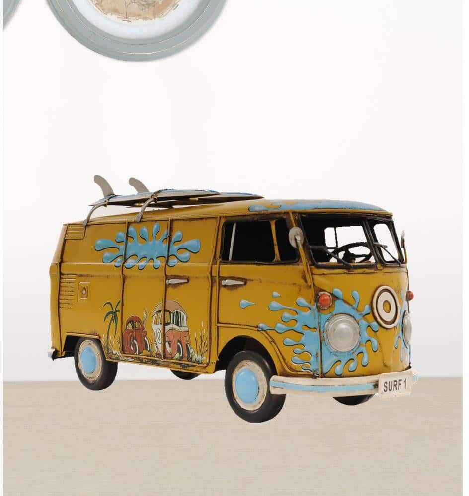 HomeRoots Metal Hand Painted Volkswagen Car Decor