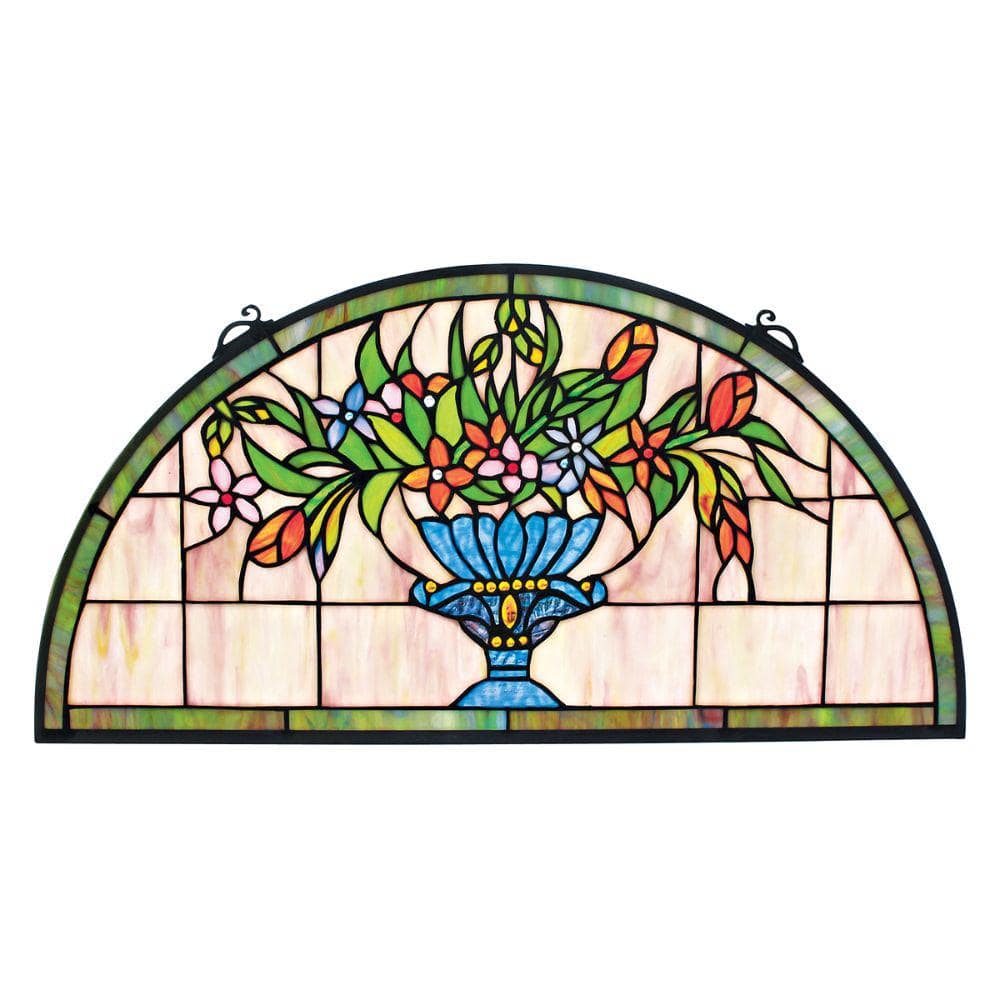 Design Toscano Titchfield Abbey Demi-Lune Stained Glass Window Panel