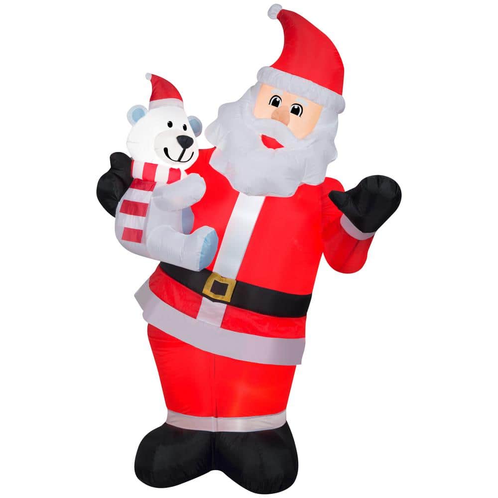 72.05 in. H x 26.77 in. W x 42.91 in. L Christmas Inflatable Animated Airblown-Swaying Santa w/Polar Bear