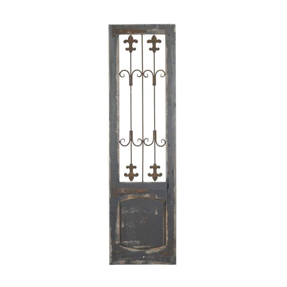 Litton Lane 57 in. x 16 in. Brown Metal Traditional Architecture Wall Decor