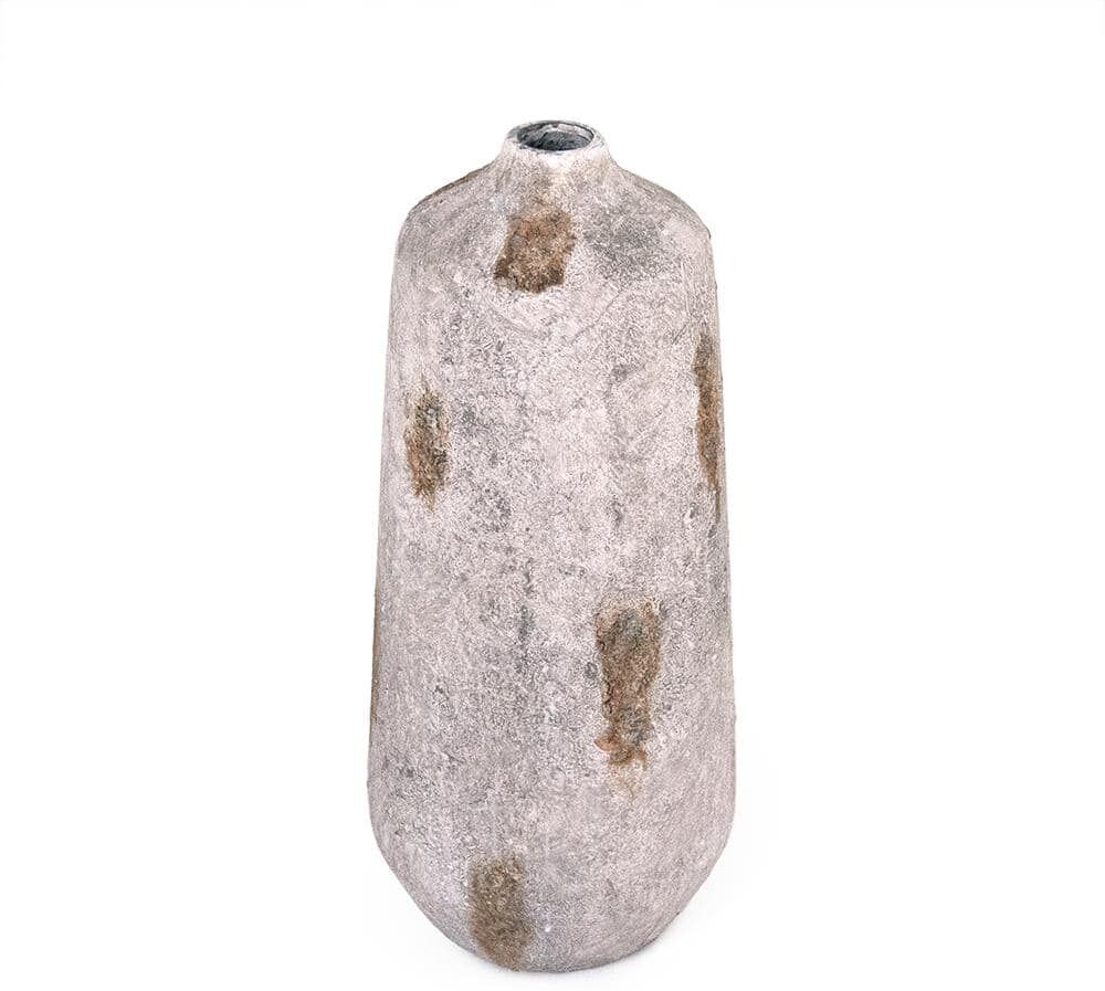 Zentique Distressed Light Grey Stoneware Vase (15694S B18)