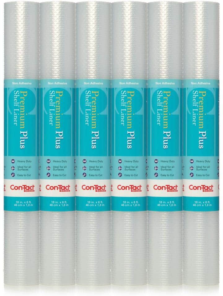 Con-Tact Premium Plus Nova Crystal Clear 18 in. x 6 ft. Non Adhesive Shelf/Drawer Liner (6-Rolls)