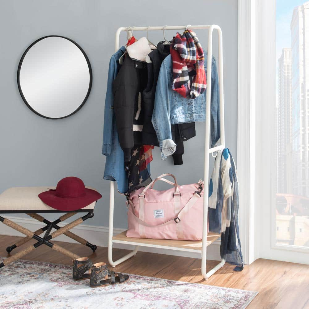 Linon Home Decor Chana White Tall Clothing rack