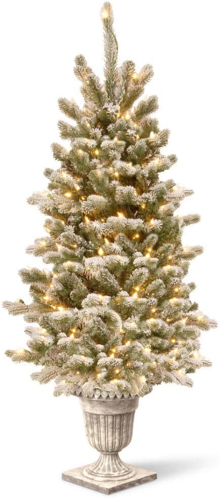 National Tree Company 4 ft. Snowy Sheffield Spruce Artificial Christmas Tree with Twinkly LED Lights