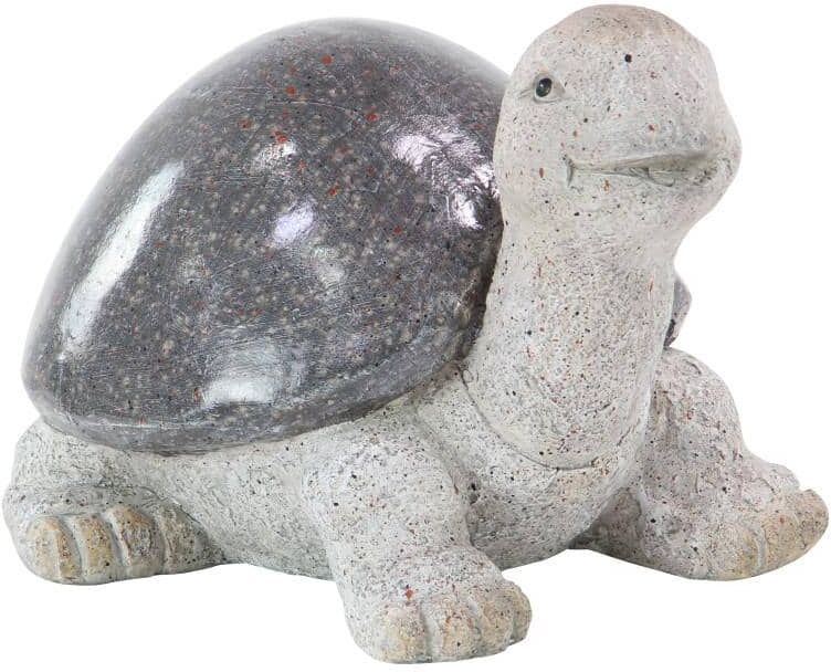 Litton Lane 10 in. Polystone Indoor Outdoor Turtle Garden Sculpture