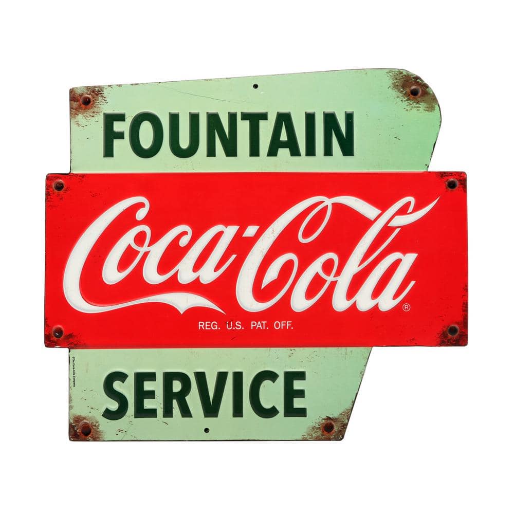 Open Road Brands Coca-Cola Service Embossed Tin Sign
