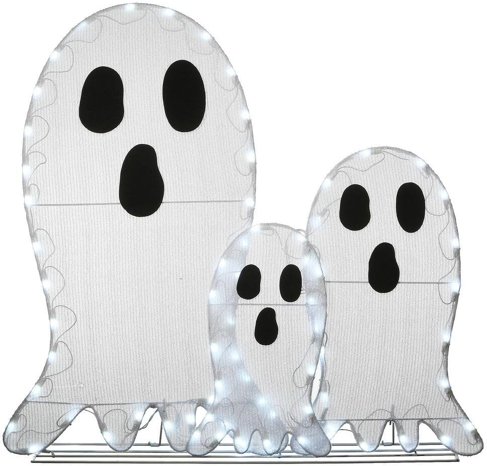 National Tree Company 36 in. Pre-Lit Ghost Trio