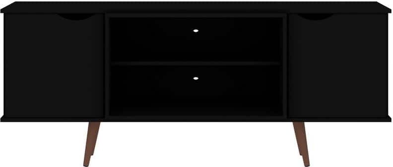 Manhattan Comfort Hampton 62.99 in. Black TV Stand Fit's TV's up to 55 in. with Cable Management