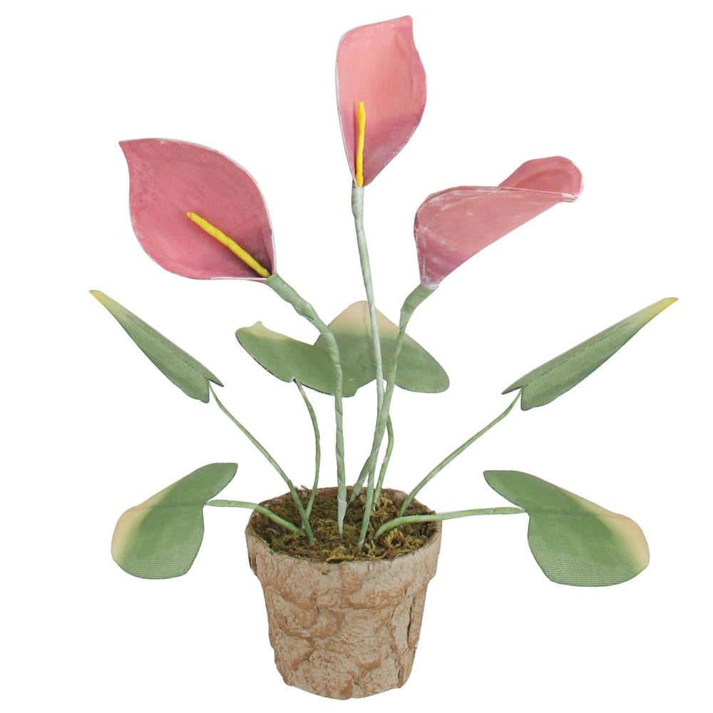 Northlight 19 in. Pink and Green Artificial Decorative Calla Lily Plant