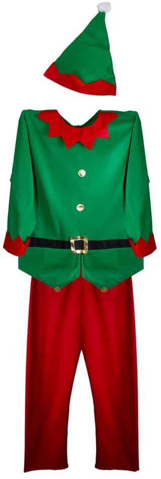 Northlight 45 in. Red and Green Men's Elf Costume with a Christmas Santa Hat - Plus Size