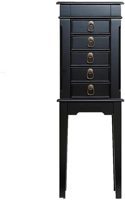 HIVES HONEY Meg Black Jewelry Armoire 34 in. H x 11.87 in. W x 8.5 in. D